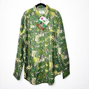 Vintage Bushlan Camo Button Down Shirt 2XL NWT Made in USA Hunting Long Sleeve